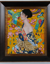 Load image into Gallery viewer, Gustav Klimt Signora con Ventaglio Interpretation Framed Canvas Print 28x32