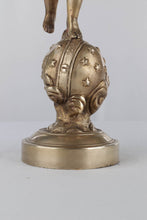 Load image into Gallery viewer, Bronze Winged Cherub Statue on Celestial Globe -18" Tall