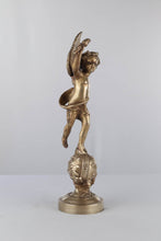 Load image into Gallery viewer, Bronze Winged Cherub Statue on Celestial Globe -18" Tall