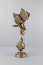 Load image into Gallery viewer, Bronze Winged Cherub Statue on Celestial Globe -18" Tall
