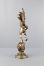 Load image into Gallery viewer, Bronze Winged Cherub Statue on Celestial Globe -18" Tall