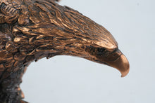 Load image into Gallery viewer, Large Bronze Finish Eagle Sculpture 17in Wingspan Wildlife Statue