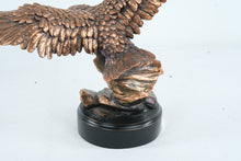 Load image into Gallery viewer, Large Bronze Finish Eagle Sculpture 17in Wingspan Wildlife Statue