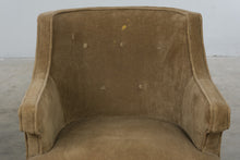 Load image into Gallery viewer, Pair of Vintage Tan Velvet Tufted Barrel Back Accent Chairs