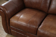 Load image into Gallery viewer, Hamilton Brown Genuine Leather Sofa 88 Inch Traditional Couch