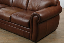 Load image into Gallery viewer, Hamilton Brown Genuine Leather Sofa 88 Inch Traditional Couch