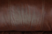 Load image into Gallery viewer, Traditional Brown Leather Recliner Chair with Nailhead Trim and Wingback Design