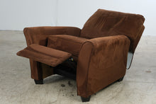 Load image into Gallery viewer, Brown Microfiber Recliner Chair with Flared Arms