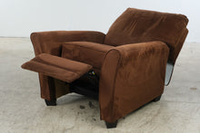 Load image into Gallery viewer, Brown Microfiber Recliner Chair with Flared Arms