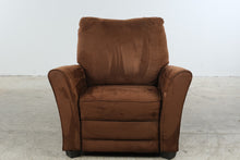 Load image into Gallery viewer, Brown Microfiber Recliner Chair with Flared Arms