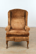 Load image into Gallery viewer, Traditional Wingback Lounge Chair in Brown Velvet Upholstery