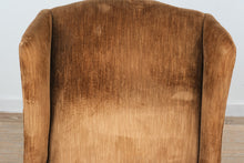 Load image into Gallery viewer, Traditional Wingback Lounge Chair in Brown Velvet Upholstery