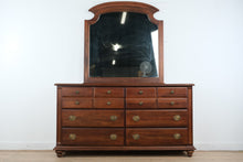 Load image into Gallery viewer, Broyhill Mahogany Triple Dresser with Mirror Traditional 9 Drawer Dresser 66W