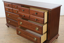 Load image into Gallery viewer, Broyhill Mahogany Triple Dresser with Mirror Traditional 9 Drawer Dresser 66W