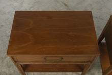 Load image into Gallery viewer, Broyhill Premier Forward 70 Mid Century Modern Walnut Nightstands Pair