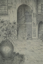 Load image into Gallery viewer, Vintage 1974 Archie Boyd Brulatour Courtyard Vieux Carre Framed Print 15x17