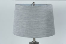 Load image into Gallery viewer, Modern Brushed Nickel Table Lamps Set of 2 With Gray Drum Shades