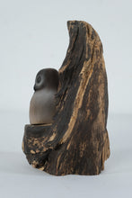 Load image into Gallery viewer, Bryan Whaley Hand Carved Owl Sculpture Wood Burl Driftwood Art