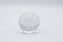 Load image into Gallery viewer, Signed Studio Art Glass Paperweight Clear Controlled Bubble Sphere 3 Inch