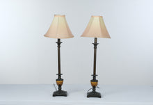 Load image into Gallery viewer, Pair 29 Inch Bronze Amber Urn Buffet Table Lamps Traditional Decor