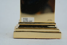 Load image into Gallery viewer, Bulova Miniature Grandfather Style Quartz Clock Gold Tone Japan 1988 B0550 With Box