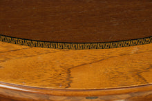 Load image into Gallery viewer, Rare Antique Burl Wood Corner Writing Desk with Inlaid Top & Brass Hardware