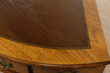Load image into Gallery viewer, Rare Antique Burl Wood Corner Writing Desk with Inlaid Top & Brass Hardware