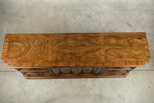 Load image into Gallery viewer, Traditional Walnut Triple Dresser with Nine Drawers and Center Cabinet