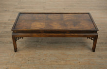 Load image into Gallery viewer, Oriental Burled Wood Coffee Table with Decorative Apron