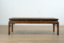 Load image into Gallery viewer, Oriental Burled Wood Coffee Table with Decorative Apron