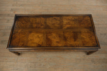 Load image into Gallery viewer, Oriental Burled Wood Coffee Table with Decorative Apron