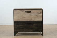 Load image into Gallery viewer, Rustic Industrial Lateral File Cabinet – 2 Drawer, Charred Wood & Gray Finish