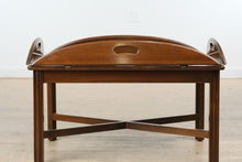 Load image into Gallery viewer, Solid Wood Folding Butler’s Table with Hinged Expanding Top