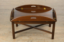 Load image into Gallery viewer, Solid Wood Folding Butler’s Table with Hinged Expanding Top