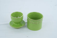 Load image into Gallery viewer, Butter Bell Lime Green Ceramic Butter Crock French Butter Keeper 2013