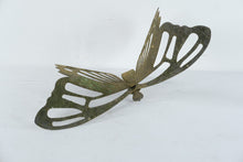 Load image into Gallery viewer, Large Metal Butterfly Garden Sculpture Rustic Patina Yard Decor 16 x 15