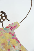 Load image into Gallery viewer, Whimsical Dancing Girl Metal Sculpture Butterfly Floral Dress Folk Art 38 Inch