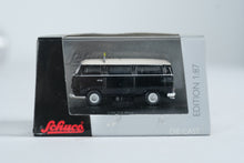 Load image into Gallery viewer, Schuco VW T2 Bus Taxi – 1:87 Die-Cast Model (Black/White)