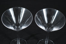 Load image into Gallery viewer, Set of 2 Vintage Martini Glasses – Classic Clear Stemware, 5" Diameter x 7.25" Tall