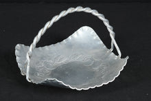 Load image into Gallery viewer, Vintage Forged Aluminum Basket with Handle – Floral Embossed Serving Dish, 10" x 9" x 7"