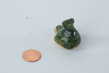 Load image into Gallery viewer, Vintage Miniature Green Glazed Clay Figurine – Rustic Folk Art Accent – 1.25" Tall