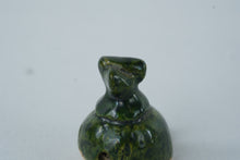Load image into Gallery viewer, Vintage Miniature Green Glazed Clay Figurine – Rustic Folk Art Accent – 1.25" Tall