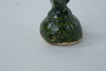 Load image into Gallery viewer, Vintage Miniature Green Glazed Clay Figurine – Rustic Folk Art Accent – 1.25" Tall