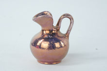 Load image into Gallery viewer, Vintage Miniature Copper Lustre Pitcher – Handcrafted Pottery Jug, 2"