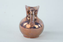 Load image into Gallery viewer, Vintage Miniature Copper Lustre Pitcher – Handcrafted Pottery Jug, 2"