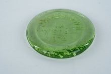 Load image into Gallery viewer, Vintage Jamestown VA 1608–1979 Green Glass Paperweight – Commemorative Souvenir