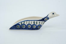 Load image into Gallery viewer, Polish Pottery Bird Dish – Hand-Painted Peacock Pattern – 6”