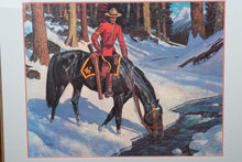 Load image into Gallery viewer, “Thirsty Trail” by Arnold Friberg – Framed RCMP Art Print