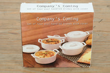 Load image into Gallery viewer, Company's Coming – Set of 4 Oval Porcelain Baking Dishes with Lids