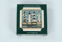 Load image into Gallery viewer, Stone Art Lighthouse Absorbent Coaster Set – 4-Pack